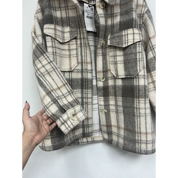 Zara Overshirt Jacket Plaid Buttons Flap Pockets Collar Size XS Ref 3811/040/450 - Picture 5 of 6